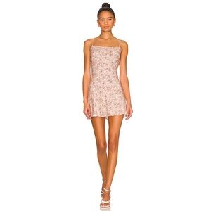 NWT anna nata Jenn Mini Dress in Dusty Pink Floral Flower 90s Girlhood Ballet